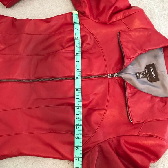 Danier | Red Italian Leather Jacket  XS ~ NWOT - Picture 10 of 15